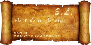 Sáfrán Lívia névjegykártya